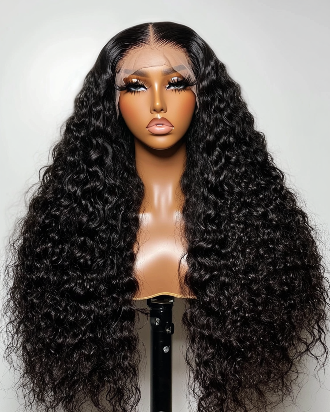 LUXURY DEEP CURLY LACE FRONT WIG